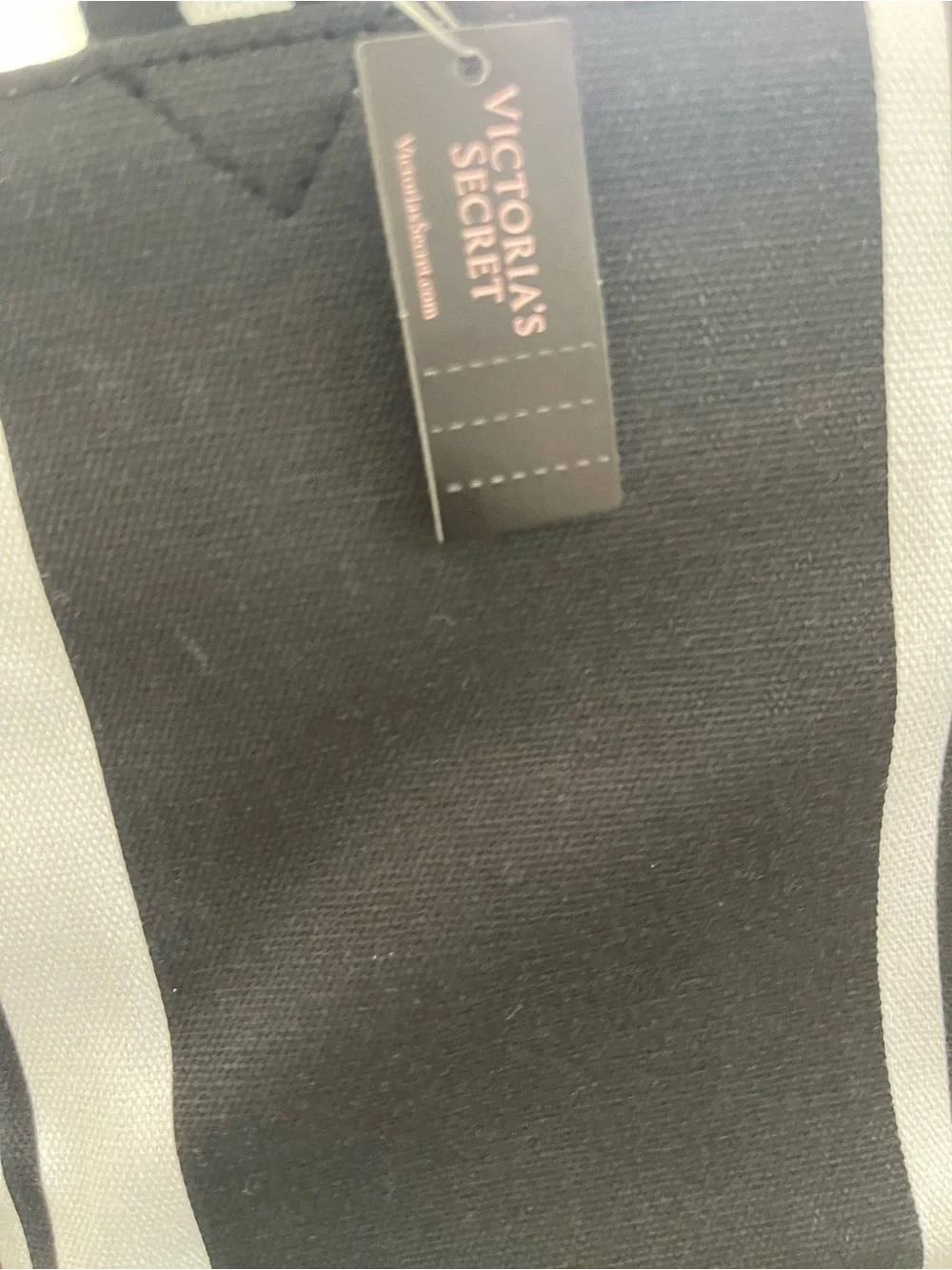 MEW- Victoria's Secret Black and White Vertical Stripe Tote